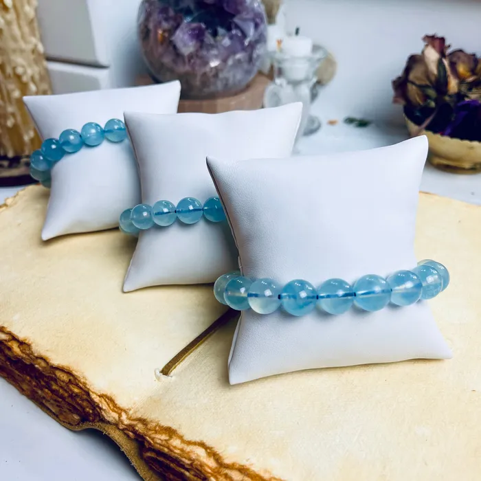 Pure Aquamarine Crystal Bracelet for Cleansing Calming 20 mm AphroZodiac Bracelets Pure Aquamarine Crystal Bracelet for Cleansing Calming 20 mm AphroZodiac Bracelets