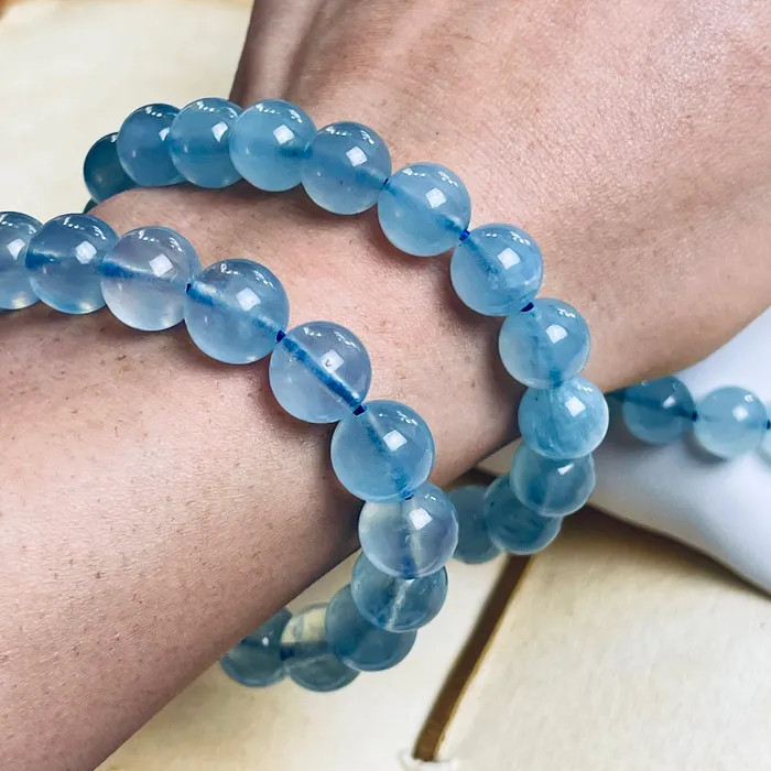 Pure Aquamarine Crystal Bracelet for Cleansing Calming 20 mm AphroZodiac Bracelets