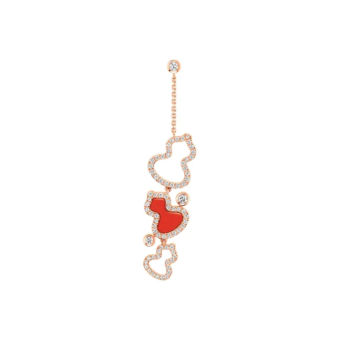 Qeelin Earrings Qeelin Wulu Diamond and Red Agate Drop Earrings