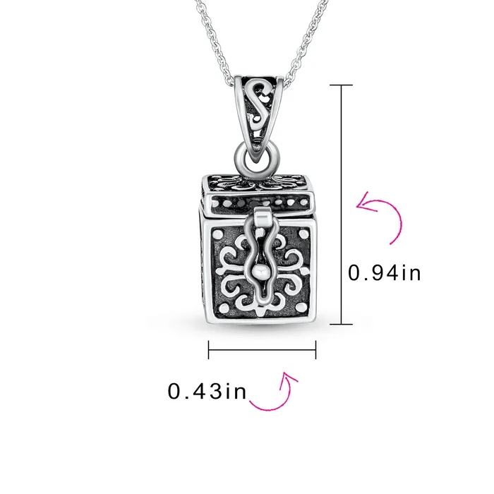 Religious Christian Ichthys Jesus Locket Necklace in Oxidized Sterling Silver BlingJewelry Wholesale Necklaces