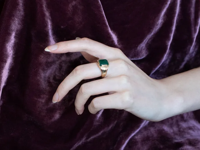 Retro Mens Green Onyx Gold Statement Ring Market Square Jewelers Rings Retro Mens Green Onyx Gold Statement Ring Market Square Jewelers Rings