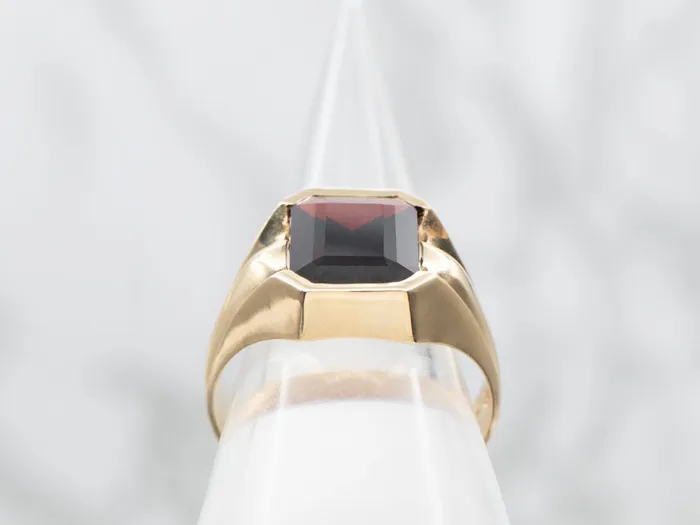 Rings Market Square Jewelers Garnet Solitaire Statement Ring