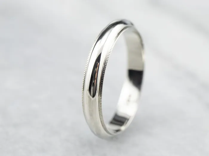 Rings Market Square Jewelers Vintage 14K White Gold Plain Wedding Band Rings Market Square Jewelers Vintage 14K White Gold Plain Wedding Band