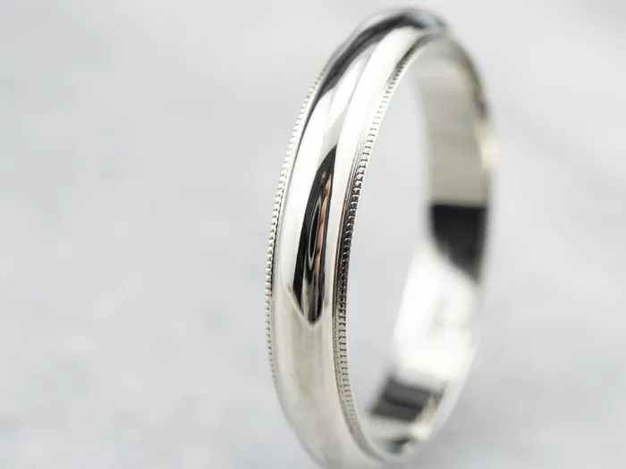 Rings Market Square Jewelers Vintage 14K White Gold Plain Wedding Band Rings Market Square Jewelers Vintage 14K White Gold Plain Wedding Band
