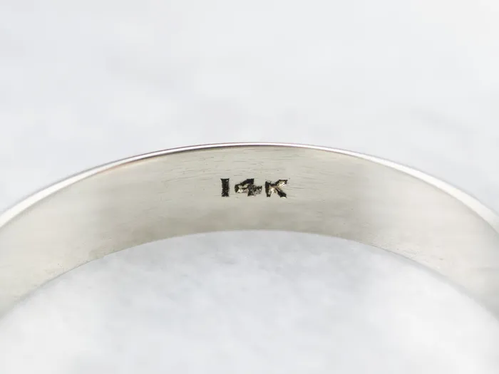 Rings Market Square Jewelers Vintage 14K White Gold Plain Wedding Band Rings Market Square Jewelers Vintage 14K White Gold Plain Wedding Band