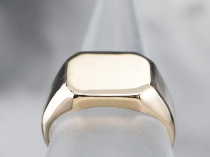 Rings MSJ Office Unisex Vintage Gold Signet Ring