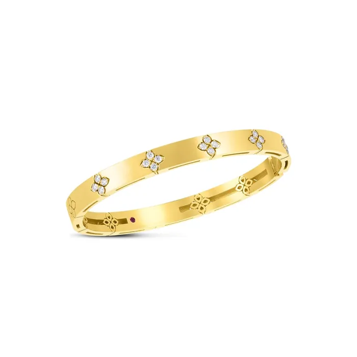 Roberto Coin Love in Verona Gold Bangle with Diamonds Roberto Coin Earrings Roberto Coin Love in Verona Gold Bangle with Diamonds Roberto Coin Earrings
