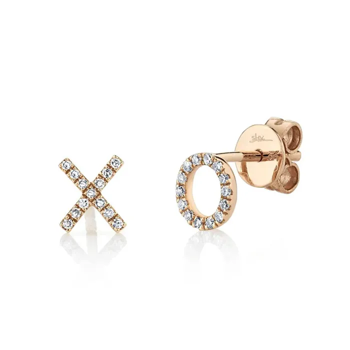Shy Creation Diamond XO Stud Earrings 009 CT Shy Creation Earrings