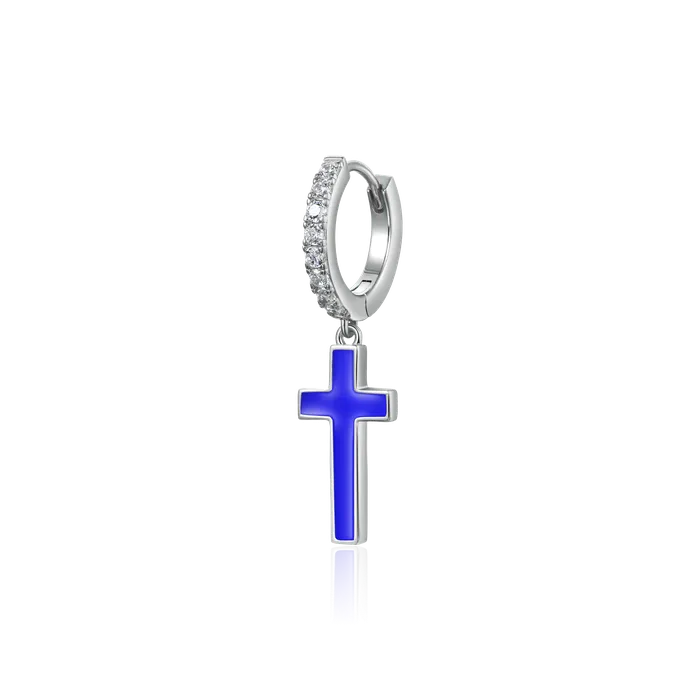Single Arcenciel Cross Dangly Earring aporro Earrings