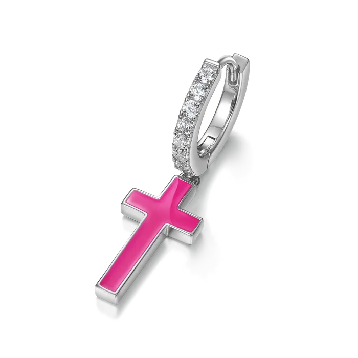 Single Arcenciel Cross Dangly Earring aporro Earrings