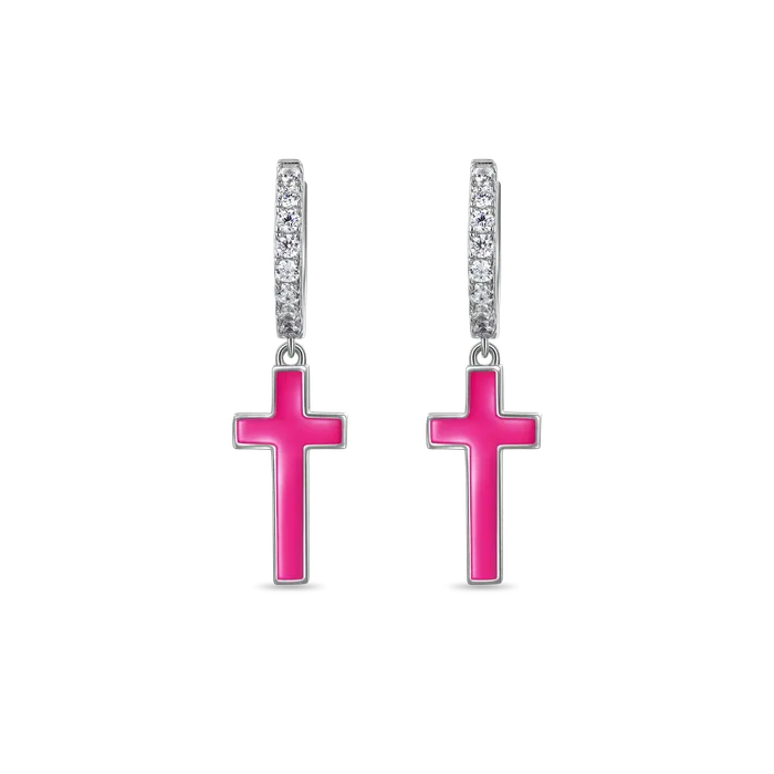 Single Arcenciel Cross Dangly Earring aporro Earrings