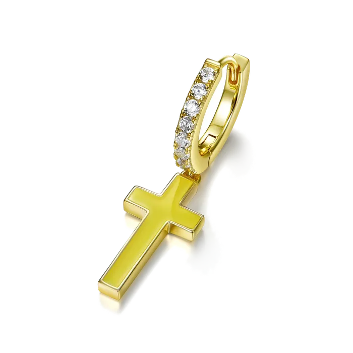 Single Arcenciel Cross Dangly Earring aporro Earrings