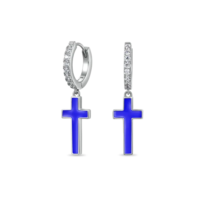 Single Arcenciel Cross Dangly Earring aporro Earrings