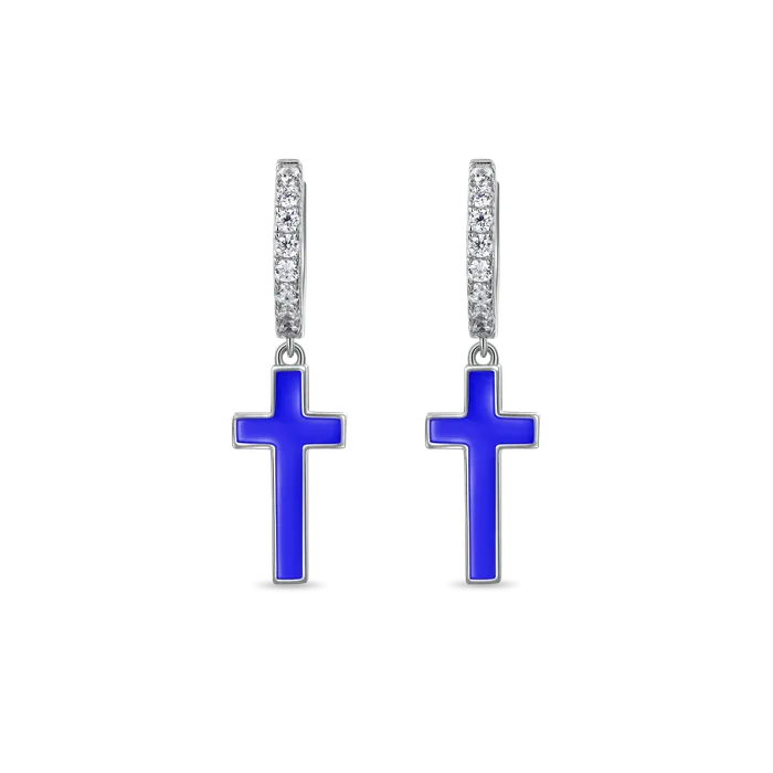 Single Arcenciel Cross Dangly Earring aporro Earrings
