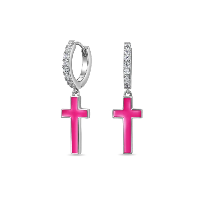 Single Arcenciel Cross Dangly Earring aporro Earrings