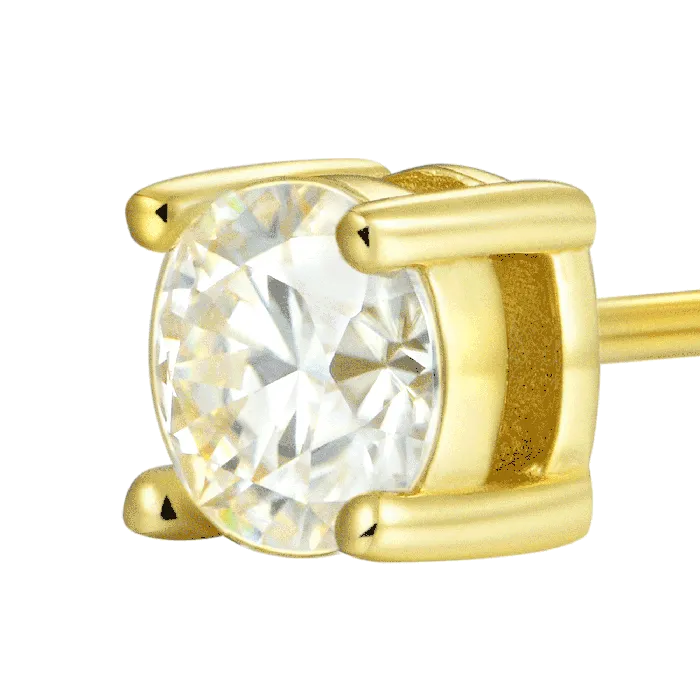 Single Moissanite Round Cut Stud Earring old Earrings Single Moissanite Round Cut Stud Earring old Earrings