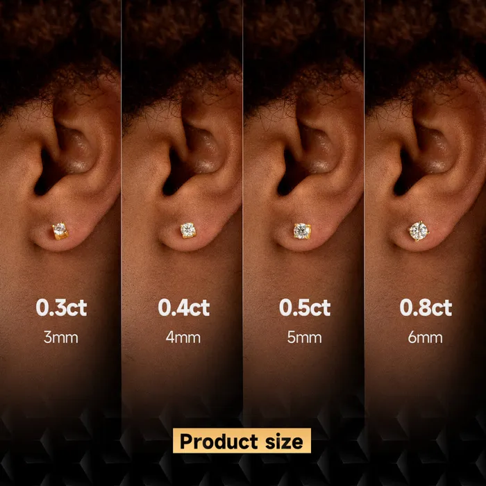 Single Moissanite Round Cut Stud Earring old Earrings Single Moissanite Round Cut Stud Earring old Earrings