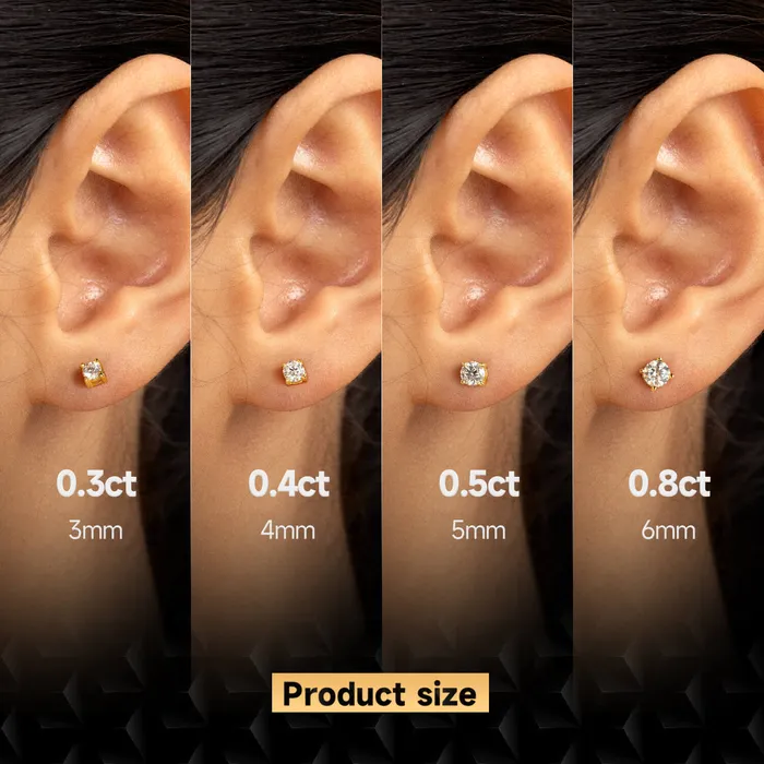 Single Moissanite Round Cut Stud Earring old Earrings Single Moissanite Round Cut Stud Earring old Earrings