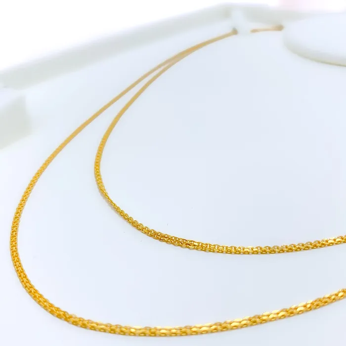 Subtle Interlink 22K Gold Chain 20 Andaaz Jewelers PreStyled Sets