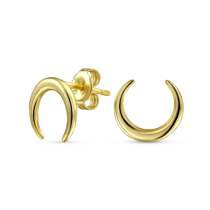 Western Jewelry Boho Tribal Style Stud Earrings with Crescent Moon Design BlingJewelry Wholesale Earrings Western Jewelry Boho Tribal Style Stud Earrings with Crescent Moon Design BlingJewelry Wholesale Earrings