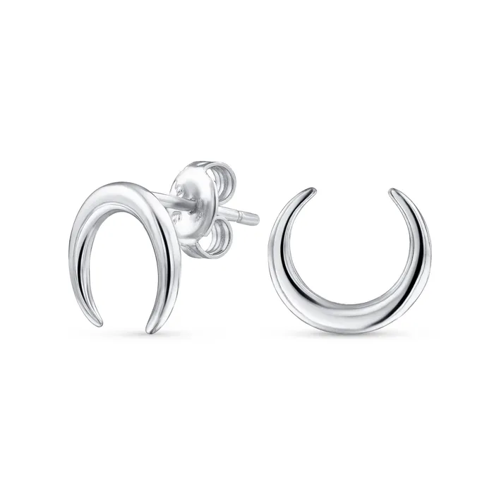 Western Jewelry Boho Tribal Style Stud Earrings with Crescent Moon Design BlingJewelry Wholesale Earrings Western Jewelry Boho Tribal Style Stud Earrings with Crescent Moon Design BlingJewelry Wholesale Earrings