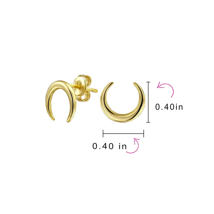 Western Jewelry Boho Tribal Style Stud Earrings with Crescent Moon Design BlingJewelry Wholesale Earrings Western Jewelry Boho Tribal Style Stud Earrings with Crescent Moon Design BlingJewelry Wholesale Earrings
