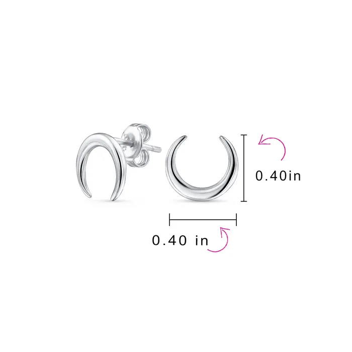 Western Jewelry Boho Tribal Style Stud Earrings with Crescent Moon Design BlingJewelry Wholesale Earrings Western Jewelry Boho Tribal Style Stud Earrings with Crescent Moon Design BlingJewelry Wholesale Earrings