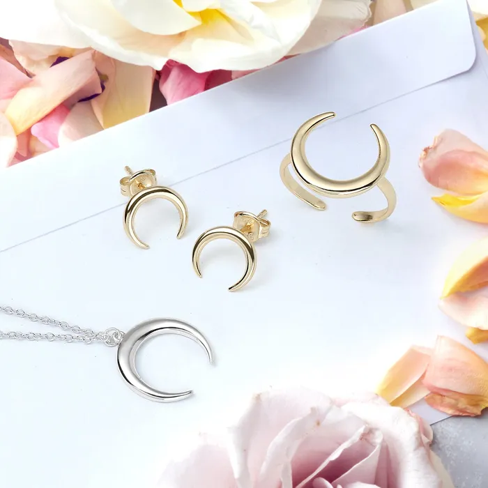 Western Jewelry Boho Tribal Style Stud Earrings with Crescent Moon Design BlingJewelry Wholesale Earrings Western Jewelry Boho Tribal Style Stud Earrings with Crescent Moon Design BlingJewelry Wholesale Earrings