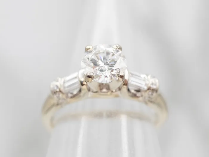 White Gold GIA Certified Diamond Engagement Ring with Diamond Accents Market Square Jewelers Rings White Gold GIA Certified Diamond Engagement Ring with Diamond Accents Market Square Jewelers Rings