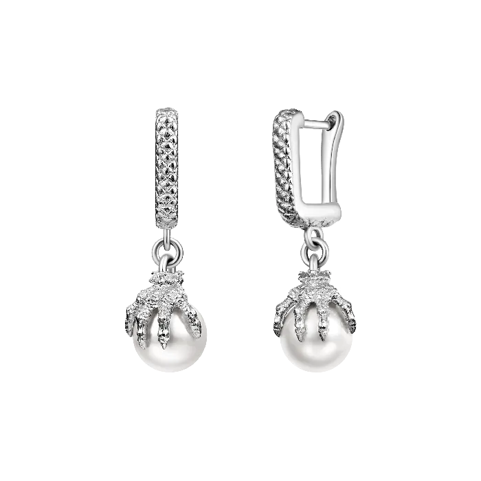 WONG Dragon Claw Pearl Dangly Earring aporro Earrings