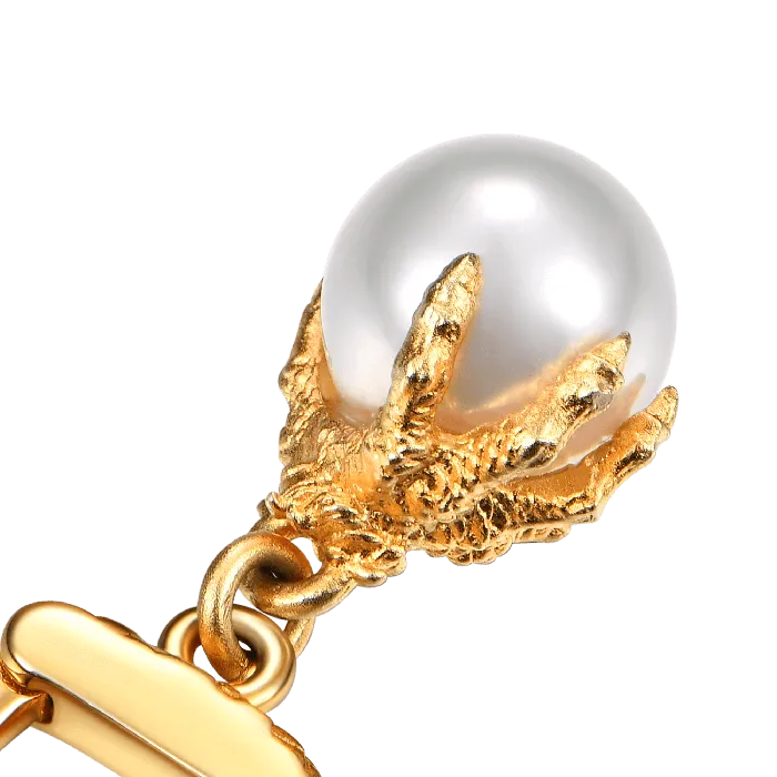 WONG Dragon Claw Pearl Dangly Earring aporro Earrings