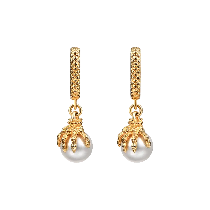 WONG Dragon Claw Pearl Dangly Earring aporro Earrings