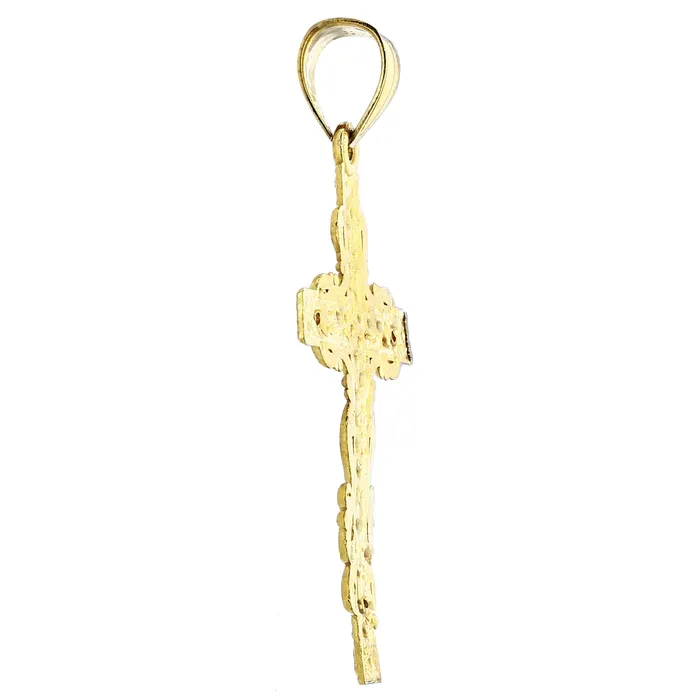 14K Yellow Gold Ornate Milgrain Religious Cross Pendant DecadenceJewelry Necklaces