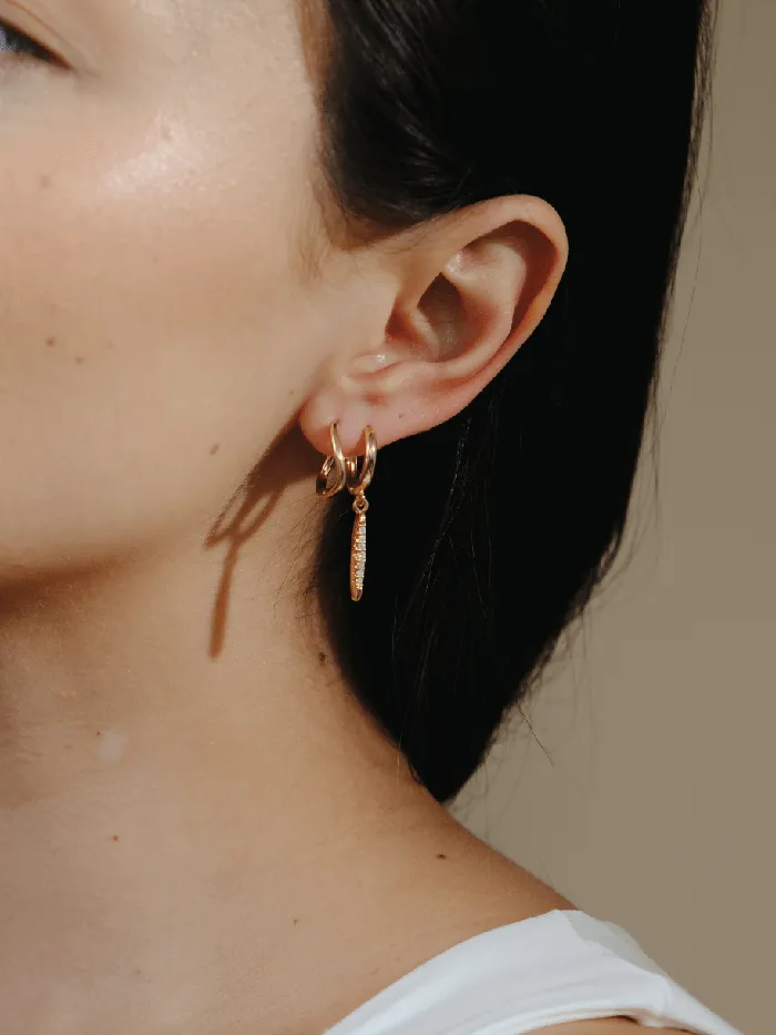 Curve Plain Huggie Earrings Betty and Biddy Earrings