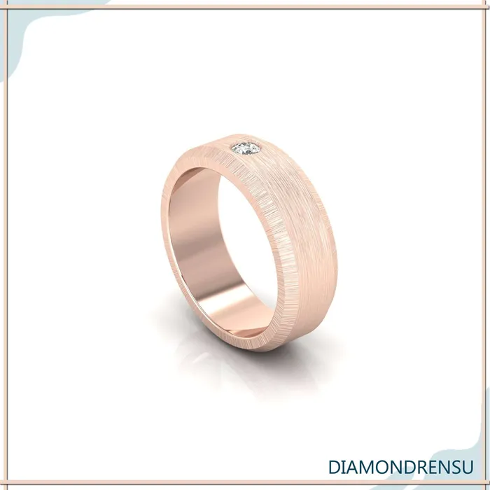 Diamondrensu 240 MM Round Cut Moissanite Flush Setting Dazzling Mens Wedding Band Rings