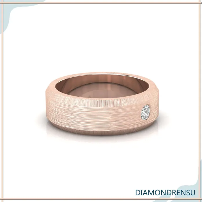 Diamondrensu 240 MM Round Cut Moissanite Flush Setting Dazzling Mens Wedding Band Rings