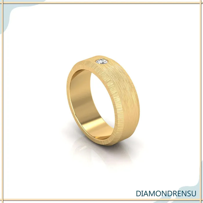 Diamondrensu 240 MM Round Cut Moissanite Flush Setting Dazzling Mens Wedding Band Rings