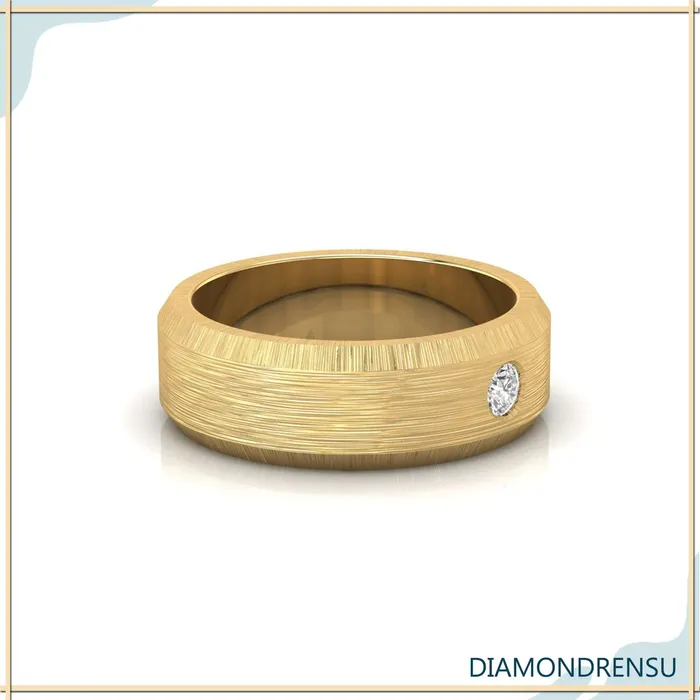 Diamondrensu 240 MM Round Cut Moissanite Flush Setting Dazzling Mens Wedding Band Rings