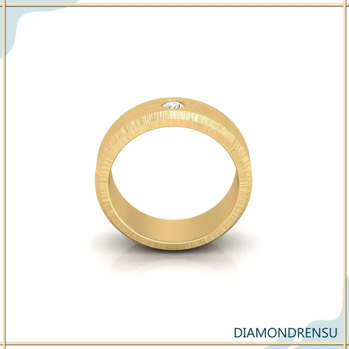 Diamondrensu 240 MM Round Cut Moissanite Flush Setting Dazzling Mens Wedding Band Rings