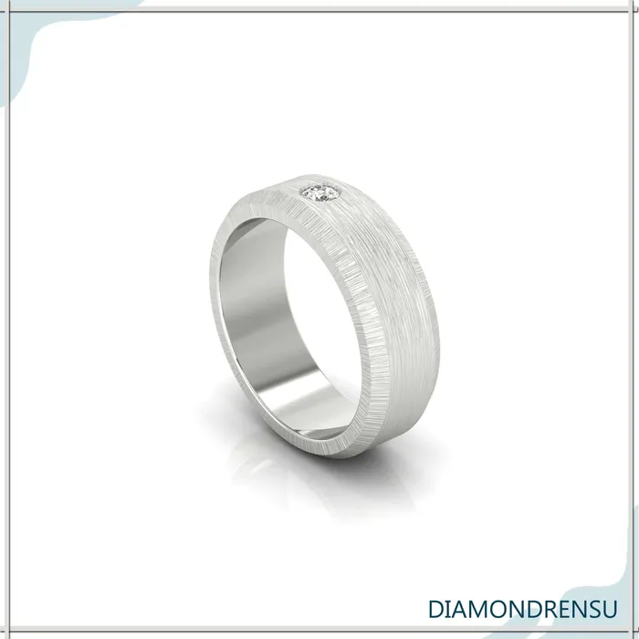 Diamondrensu 240 MM Round Cut Moissanite Flush Setting Dazzling Mens Wedding Band Rings