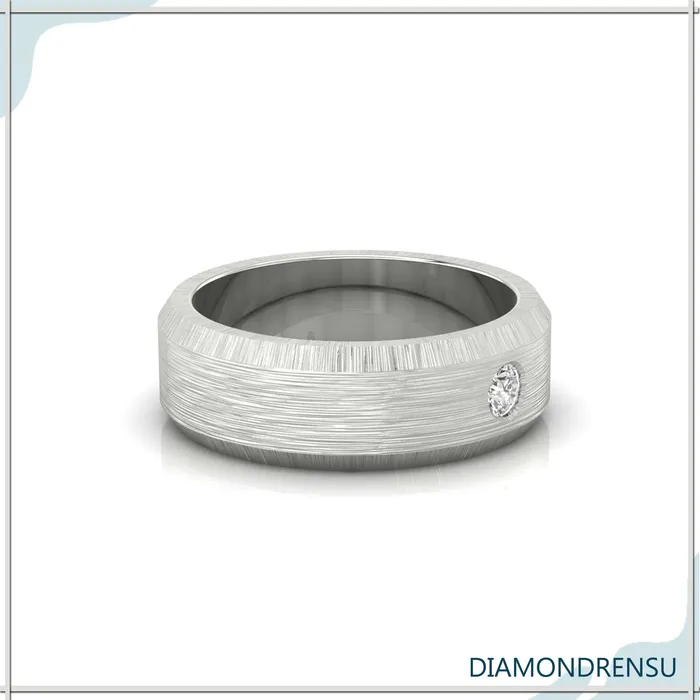 Diamondrensu 240 MM Round Cut Moissanite Flush Setting Dazzling Mens Wedding Band Rings