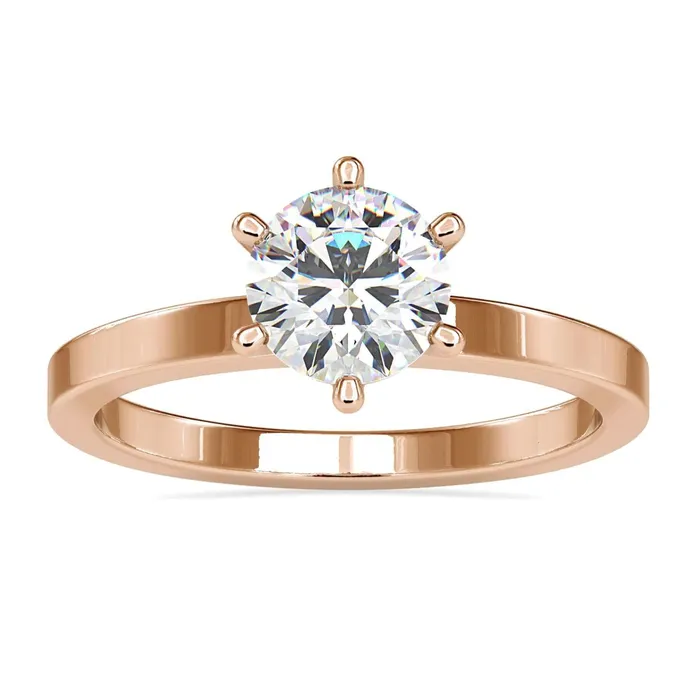 Diamondrensu Rings 6 Prong Engagement Ring With Solitaire Setting