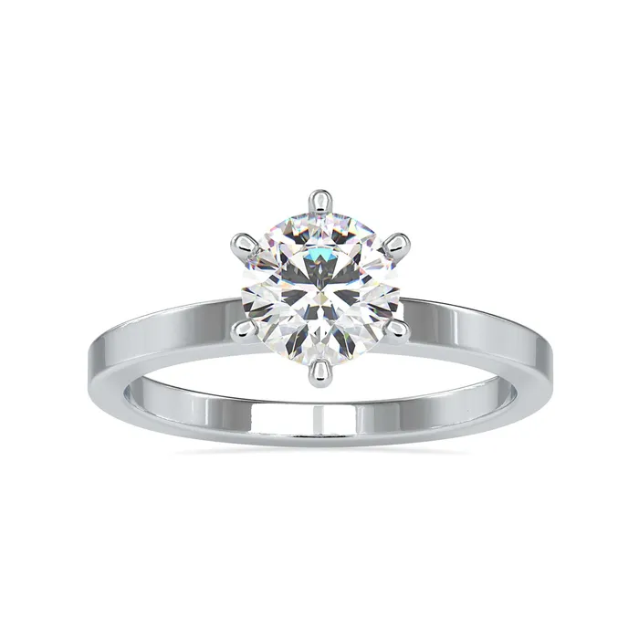 Diamondrensu Rings 6 Prong Engagement Ring With Solitaire Setting