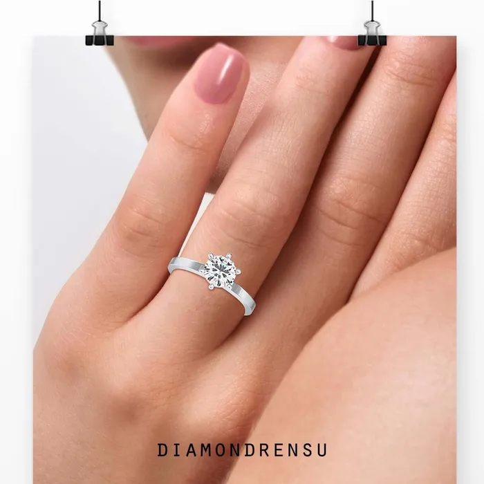 Diamondrensu Rings 6 Prong Engagement Ring With Solitaire Setting