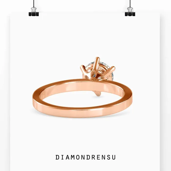 Diamondrensu Rings 6 Prong Engagement Ring With Solitaire Setting