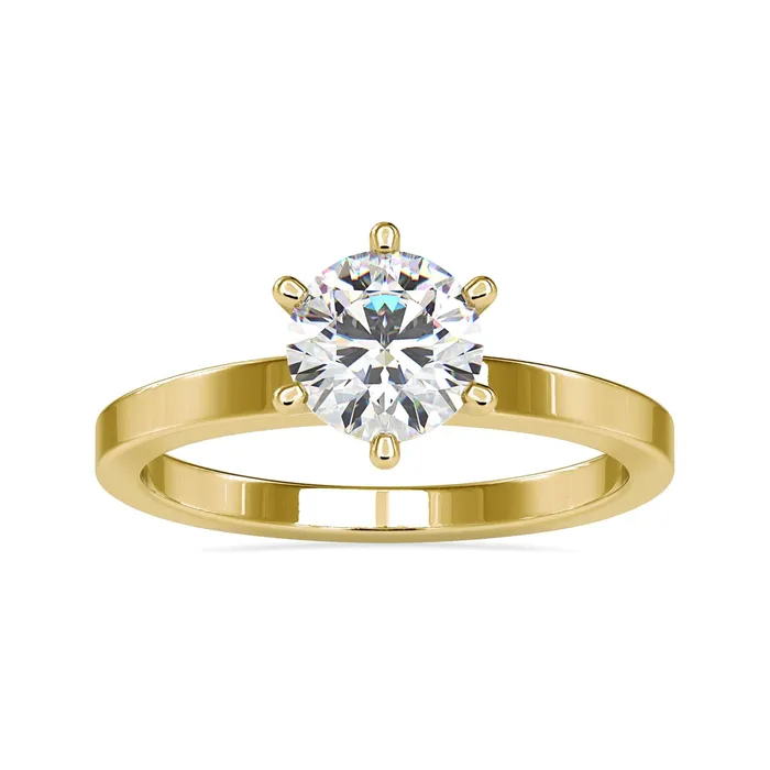 Diamondrensu Rings 6 Prong Engagement Ring With Solitaire Setting