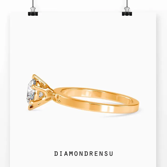 Diamondrensu Rings 6 Prong Engagement Ring With Solitaire Setting