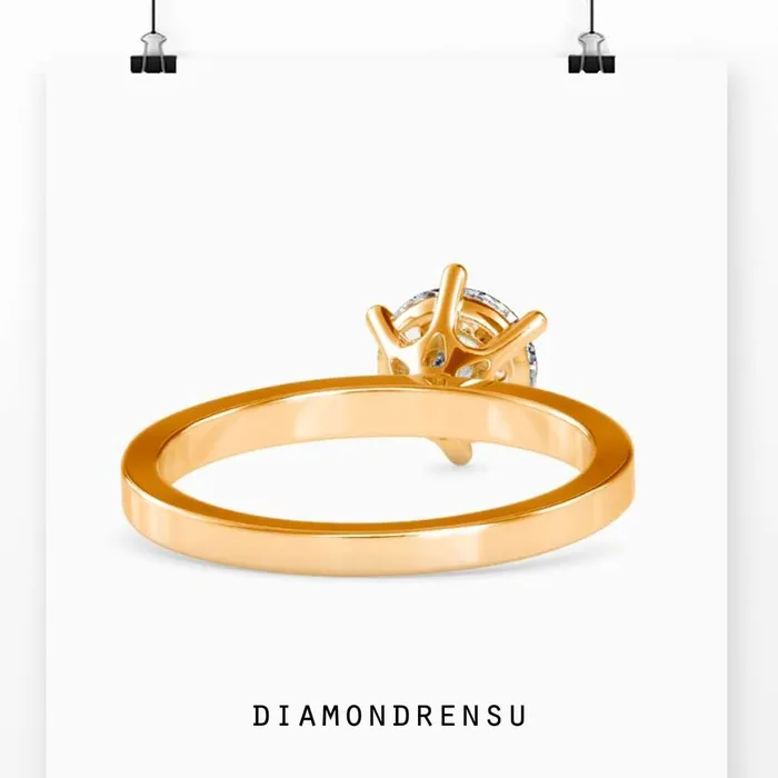 Diamondrensu Rings 6 Prong Engagement Ring With Solitaire Setting