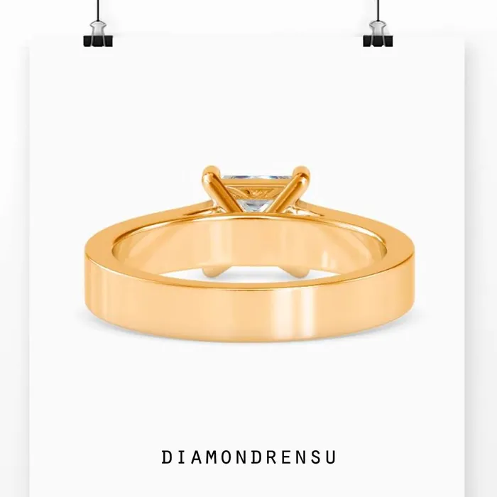 Diamondrensu Rings Channel Set Engagement Ring with Lab Grown Diamond Elegance