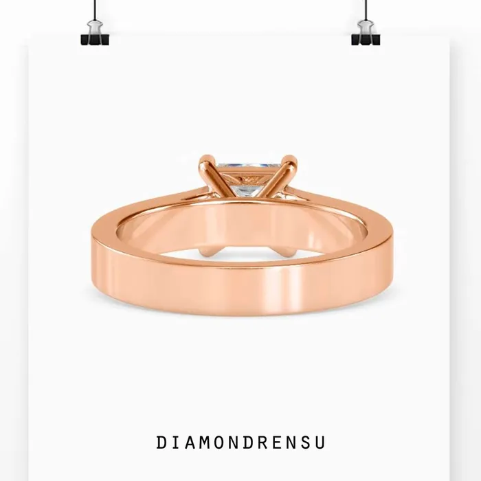 Diamondrensu Rings Channel Set Engagement Ring with Lab Grown Diamond Elegance